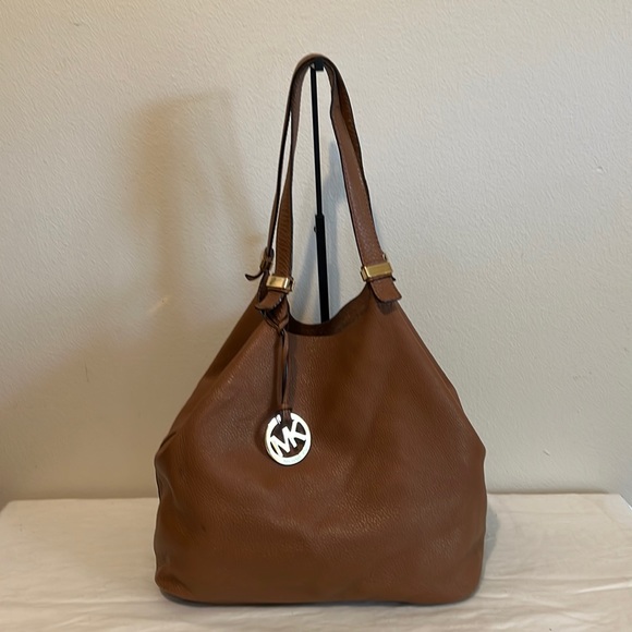 Michael Kors Handbags - Michael Kors Brown Soft Pebbled Leather Shoulder Hobo Bag